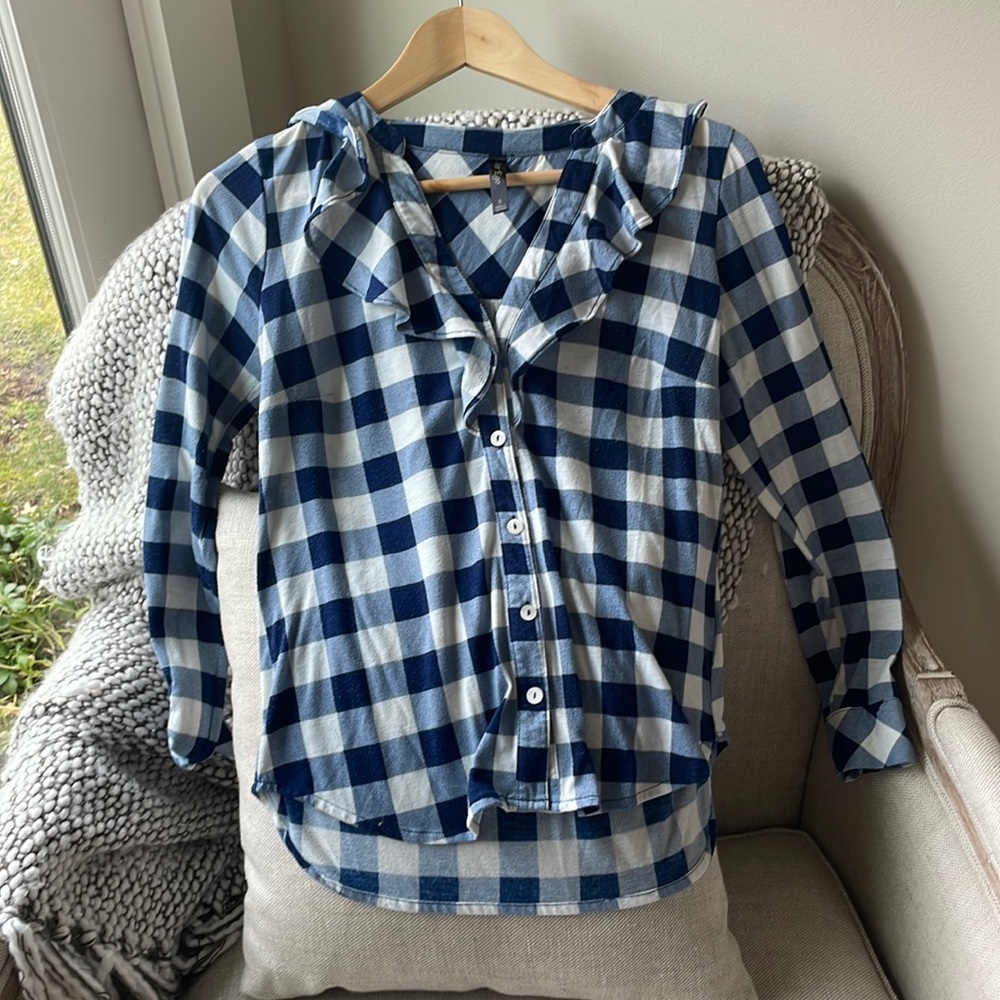 3/4 sleeve Plaid shirt